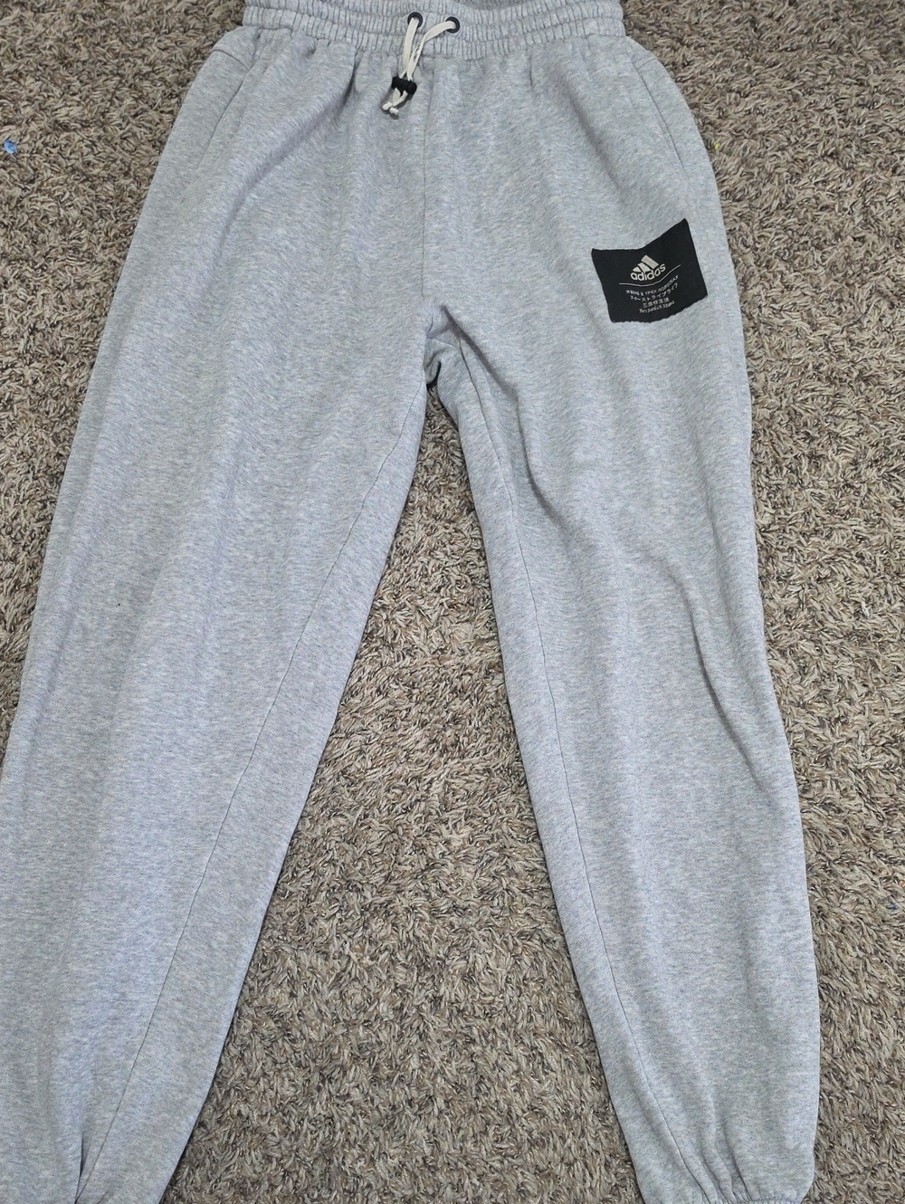 adidas Kids Light Gray Jogger Sweatpants with Logo Patch